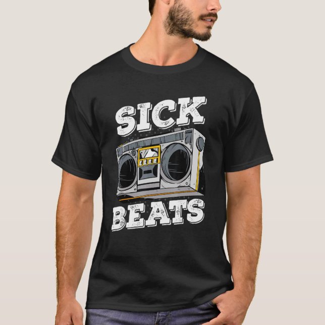 Sjukslag Boombox Musician Stereo T Shirt (Framsida)