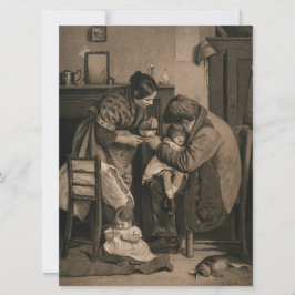 Sjukt barn som stöds av sin far och mor kort