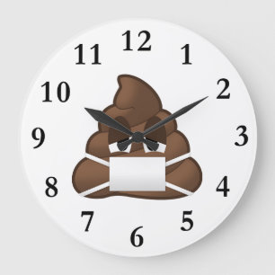 Sjukt maskera poopen Emoji Stor Klocka