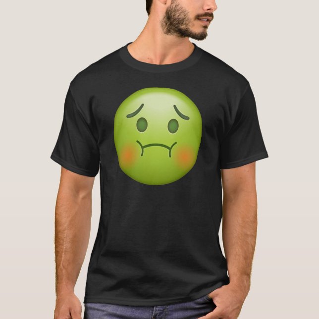 Sjukt notera Emoji ansikte T Shirt (Framsida)