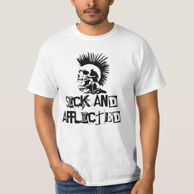 sjukt och bedrövat tee shirt (Framsida)
