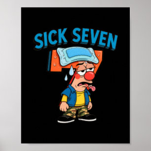 Sjukt Sjunde Roligt Meme 67 Sex Sju Halloween-kost Poster