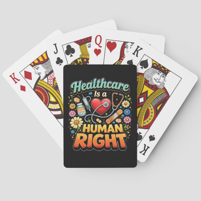 Sjukvård är en mänsklig rättighet casinokort (Baksidan)