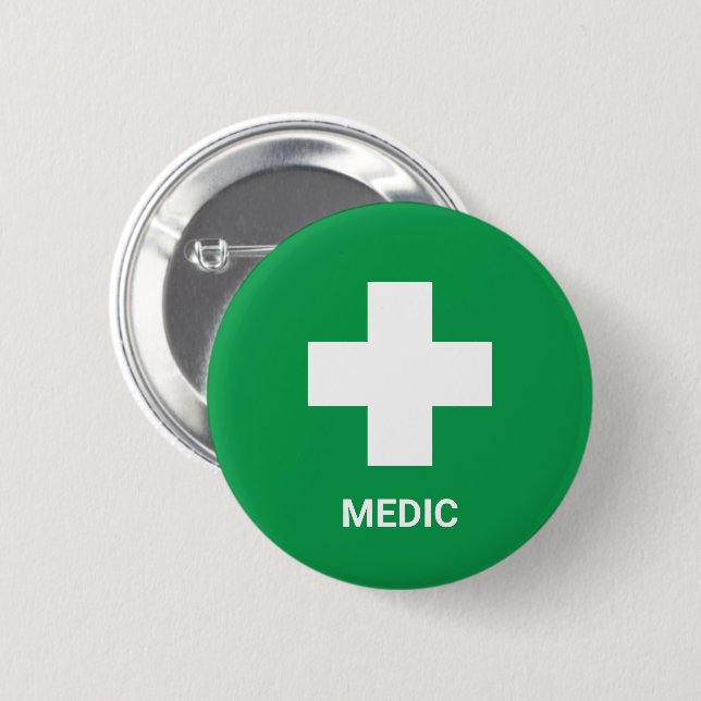 Sjukvård & första hjälpen, Kors, Ambulans, Läkare  Knapp (Framsida & baksida)