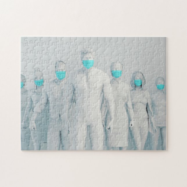 Sjukvård och sjukförsäkring pussel (Horisontell)