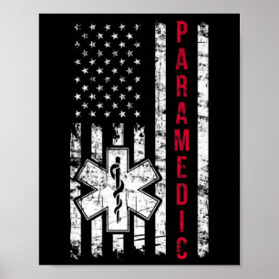 Sjukvårdare Amerikanska Flagga Independence day Em Poster