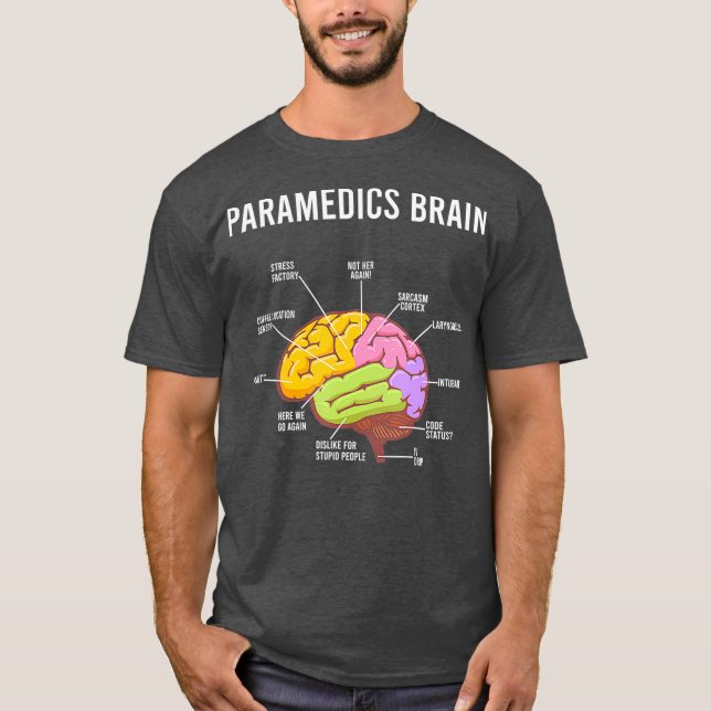 Sjukvårdare Brain Medical EMT EMS First Aider T Shirt (Framsida)