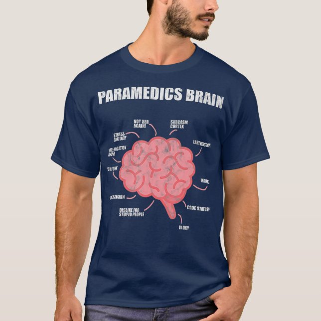 Sjukvårdare Brain Medical EMT EMS First Aider T Shirt (Framsida)