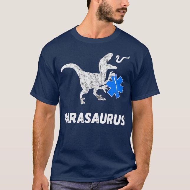 Sjukvårdare Dinosaurs Funny EMT Dino First TRex T Shirt (Framsida)