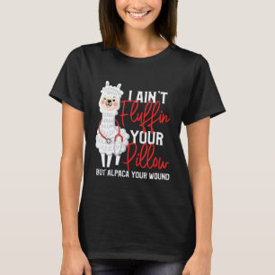Sjukvårdare EMT Söt Alpaca Såret Llama Sjuksköters T Shirt