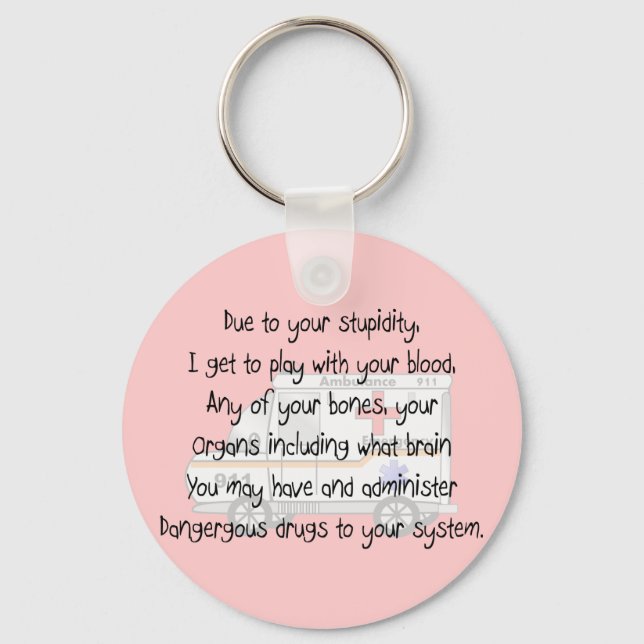 Sjukvårdare ger För manar och kvinnliga bidrag Nyckelring (Framsida)