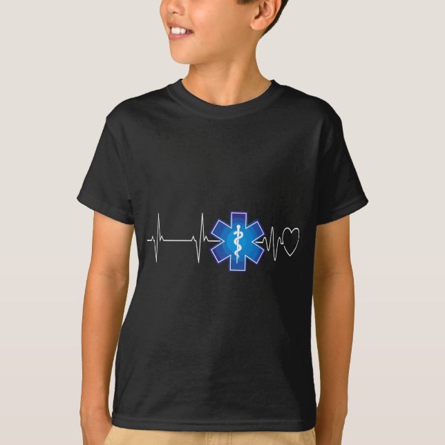 Sjukvårdare Heartslag EKG Akut EMT EMS Gift T Shirt (Framsida)