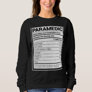 Sjukvårdare Nutrition Facts Funny Ems Akut Aide T Shirt