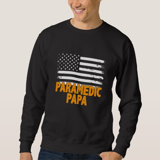 Sjukvårdare Pappa, Amerikanska Flagga Fars dag Lång Ärmad Tröja (Framsida)