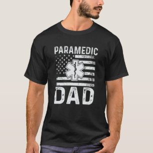 Sjukvårdare Pappa USA flagga EMS Ambulansdrivrutin T Shirt
