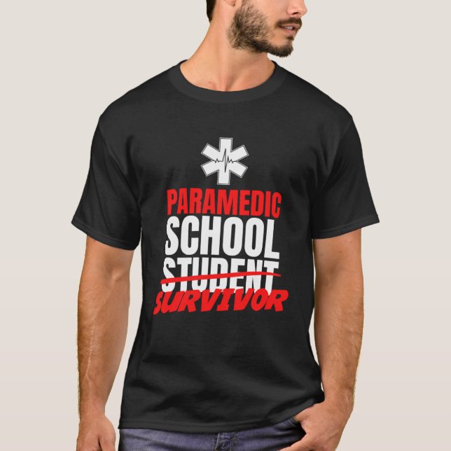 Sjukvårdare School Survivor First Aid EMT Medical  T Shirt (Framsida)