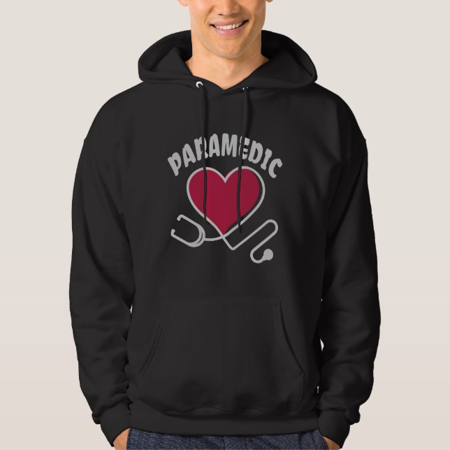 Sjukvårdare Stethoscope med hjärta Hoodie (Framsida)