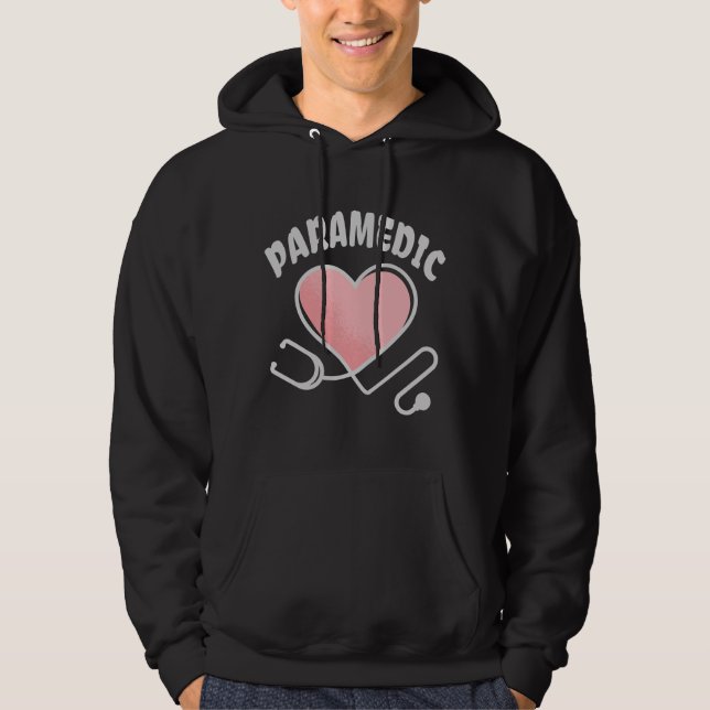 Sjukvårdare Stethoscope med hjärta Hoodie (Framsida)