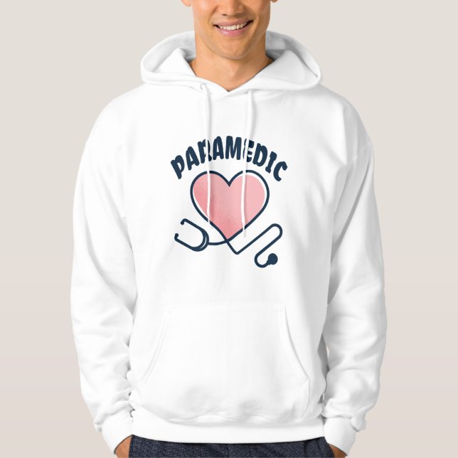 Sjukvårdare Stethoscope med hjärta Hoodie (Framsida)