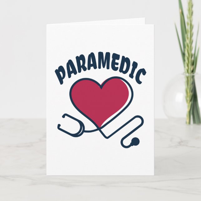 Sjukvårdare Stethoscope med hjärta Kort (Framsida)