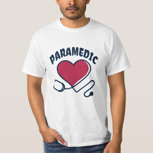 Sjukvårdare Stethoscope med hjärta T Shirt (Framsida)