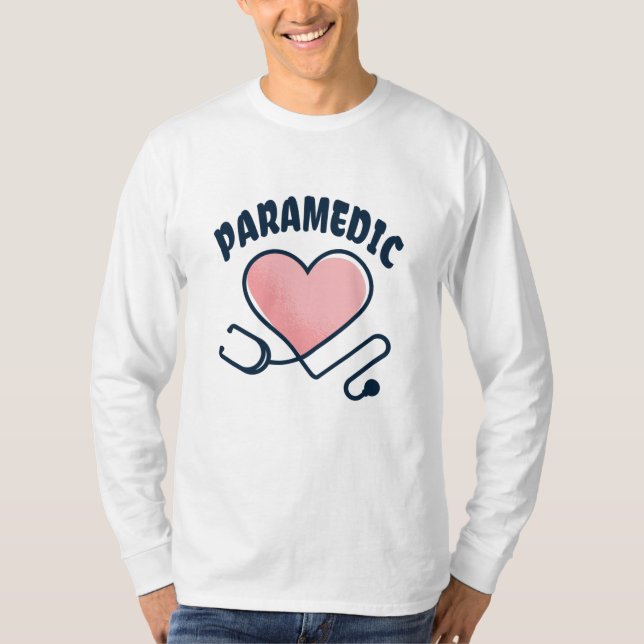 Sjukvårdare Stethoscope med hjärta T Shirt (Framsida)