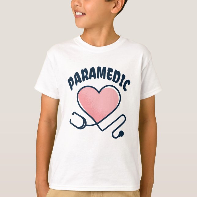 Sjukvårdare Stethoscope med hjärta T Shirt (Framsida)