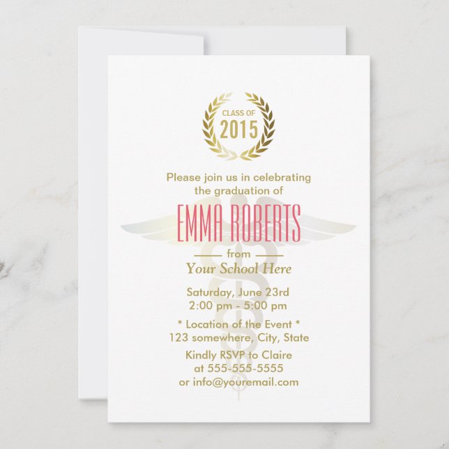 Sjukvårds- och vårdskolklass 2015 Studenten Inbjudningar (Framsida)