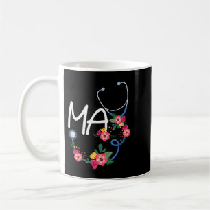 Sjukvårdsassistant Sjukhusstetoscope Blommigt Wrea Kaffemugg