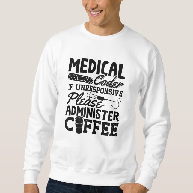 Sjukvårdsassistent för kaffeassistent ICD-kodnings Lång Ärmad Tröja (Framsida)