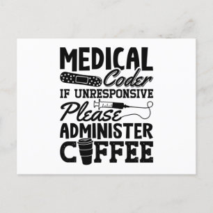 Sjukvårdsassistent för kaffeassistent ICD-kodnings Vykort
