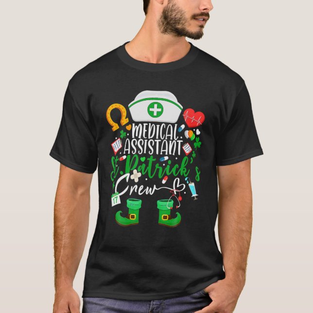 Sjukvårdsassistent St patrick's day sjuksköterska T Shirt (Framsida)