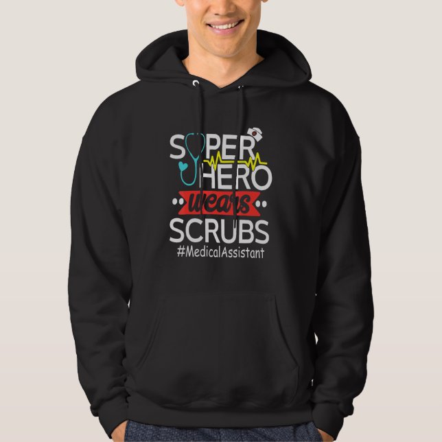 Sjukvårdsassistenten Toppen Heroes Bära Scrubs Nur Hoodie (Framsida)