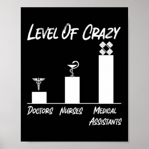 Sjukvårdsassistentens CMA-nivå i Crazy Läkare Poster