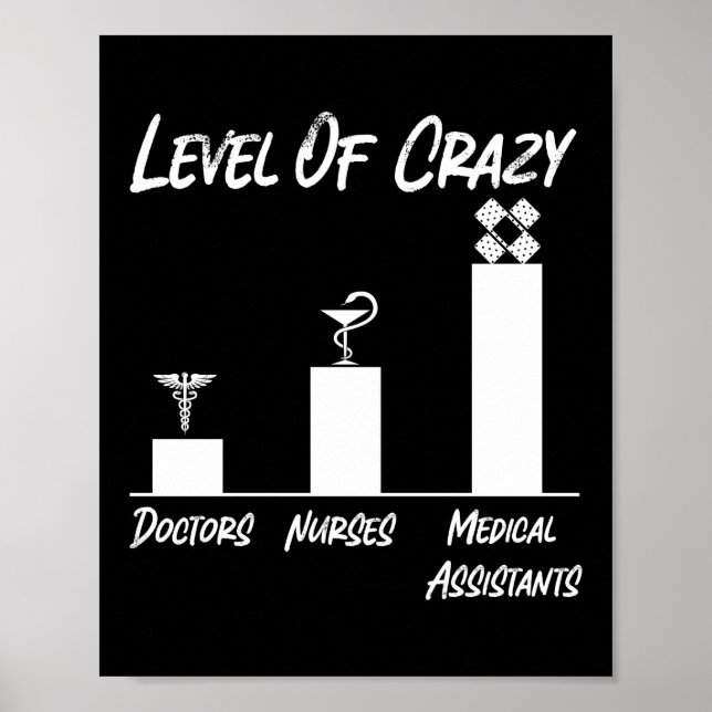 Sjukvårdsassistentens CMA-nivå i Crazy Läkare Poster (Framsidan)