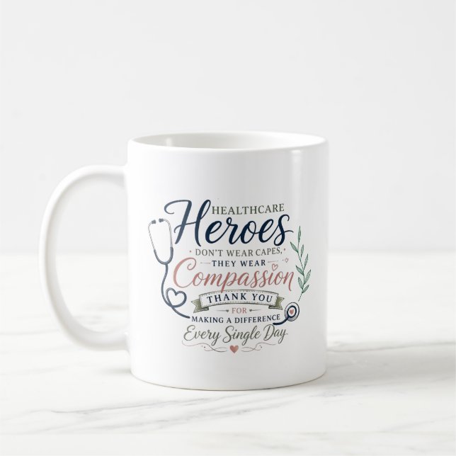 Sjukvårdshjältar visar medkänsla kaffemugg (Vänster)
