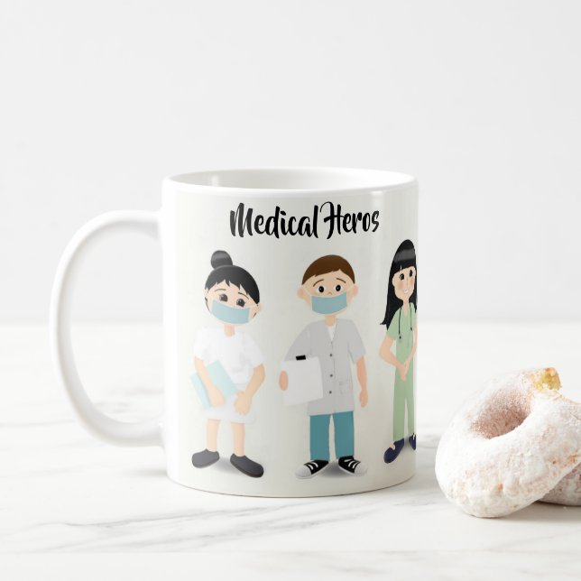 Sjukvårdshuset Mugg med sjuksköterskor och Läkare (Med munk)
