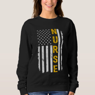 Sjukvårdsjobb amerikansk Flagga 4:e juli korrigeri T Shirt