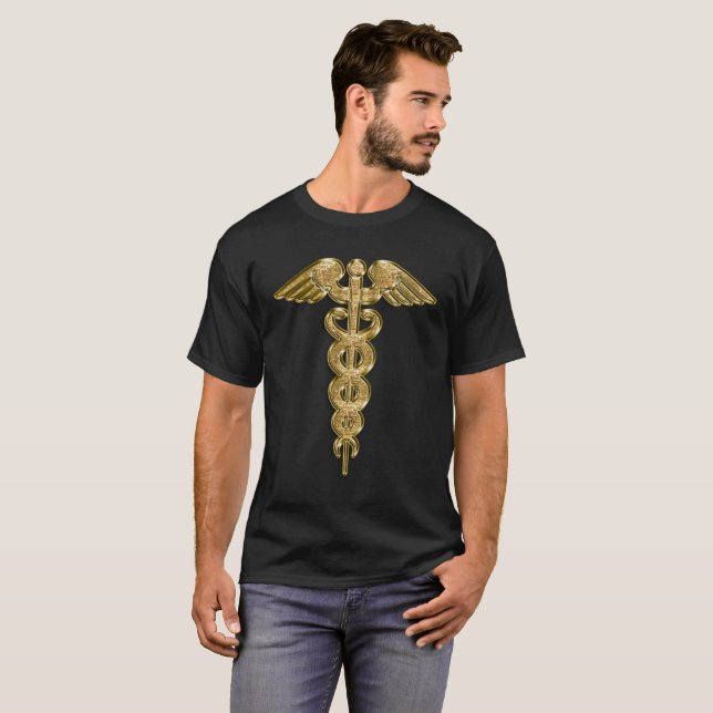 Sjukvårdskaraktär för guld t-shirt (Hel framsida)