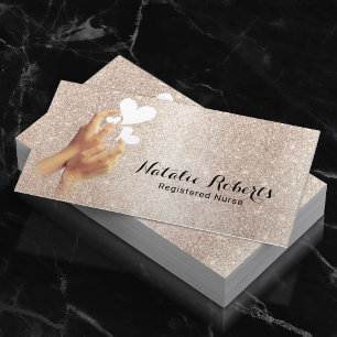 Sjukvårdskassan Elegant Guld Glitter Visitkort