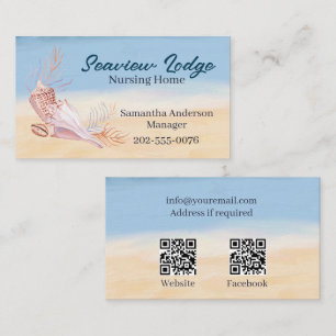Sjukvårdskod QR Koder Seashell Beach Visitkort