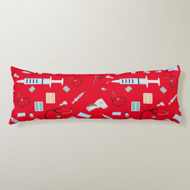 Sjukvårdsläkare Medicinsk utrustning Mönster Kroppskudde (Framsidan)
