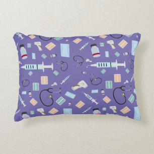 Sjukvårdsläkare Medicinsk utrustning Mönster Prydnadskudde