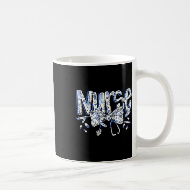 Sjukvårdsläkemedel Bow Blue Stethoscope Medica Kaffemugg (Höger)