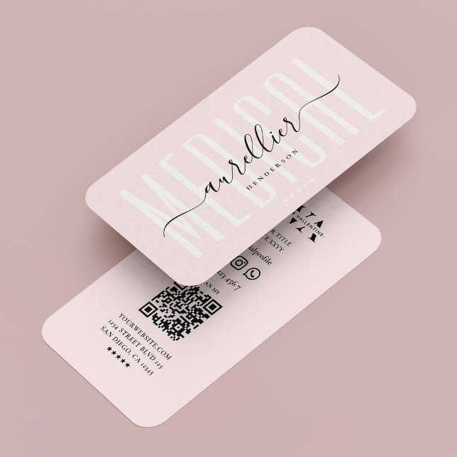 Sjukvårdsmodern Doktor Aesthetic Rosa Modern Visitkort (Nurse Medical Doctor Aesthetic Pink Modern Business Card
)