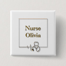 Sjukvårdssjuksköterska Doktor Stethoscope Knapp