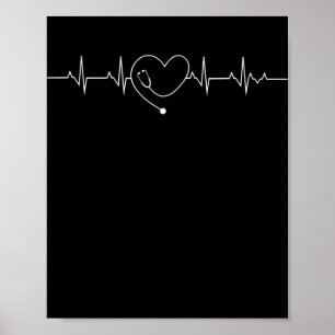 Sjukvårdssjuksköterska Stetoscope Sjukhjärtslag Gi Poster