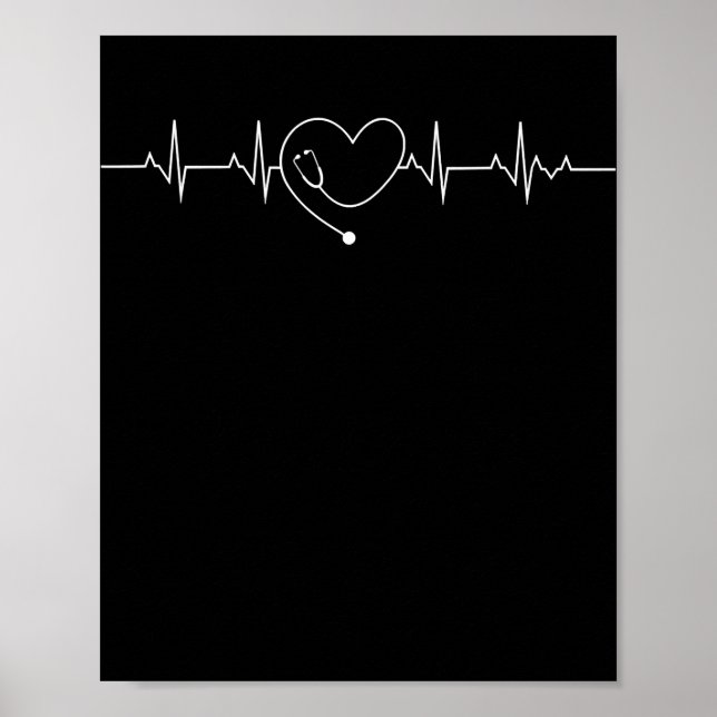 Sjukvårdssjuksköterska Stetoscope Sjukhjärtslag Gi Poster (Framsidan)