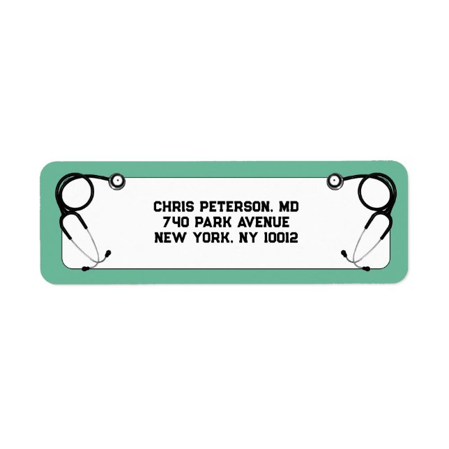 Sjukvårdsskolan i doktor returadress etikett (Framsidan)