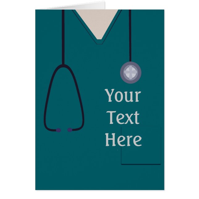 Sjukvårdssnäckor Nurse Doktor Teal Anpassningsbar Hälsningskort (Framsidan)